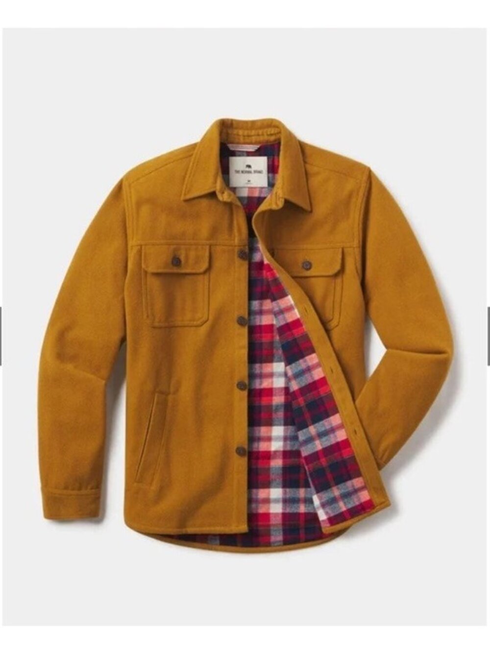 NEW The Normal Brand Brightside yellow flannel plaid lined workwear jacket XL